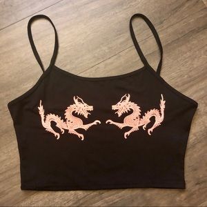 Chinese Dragon Cropped Tank Top